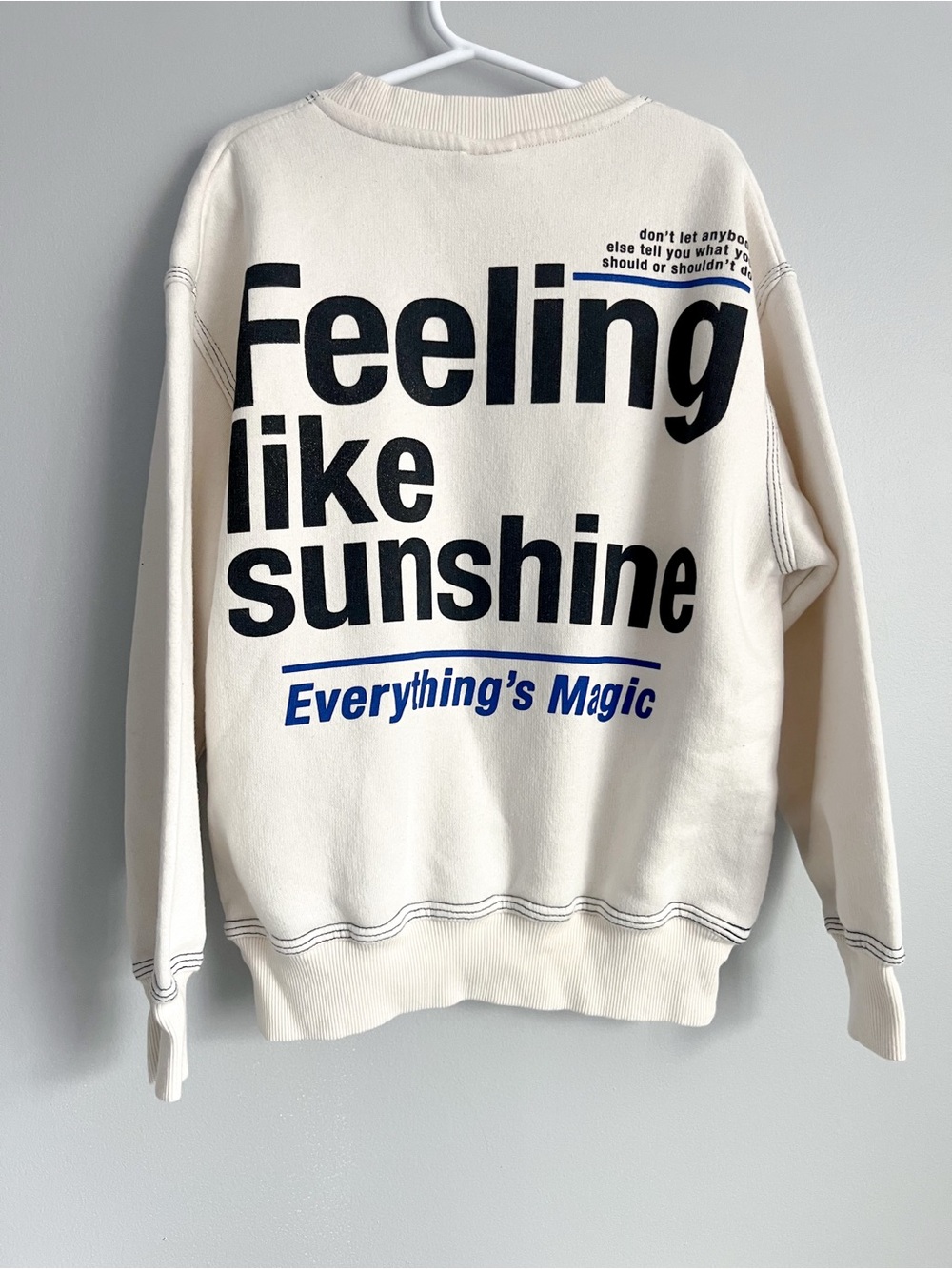 Zara cream crewneck size 9 years with backhit
